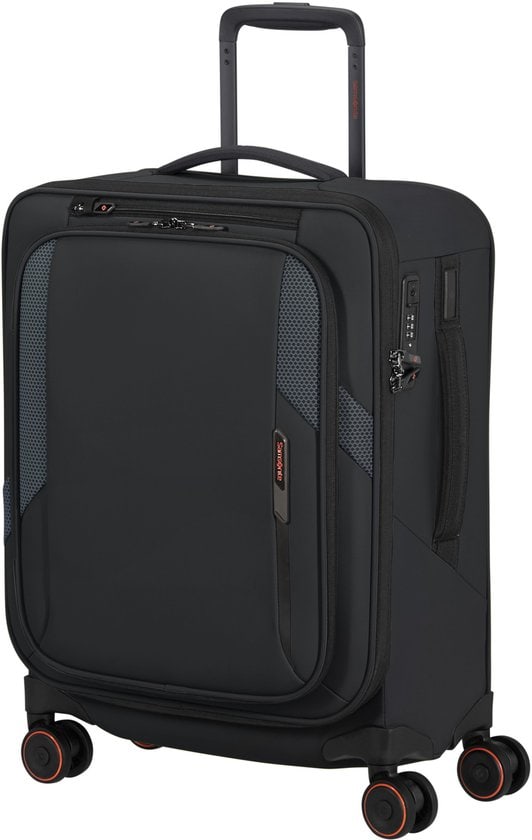 Samsonite Glazed Spinner uitbreidbaar (4 wielen) 55cm Zwart