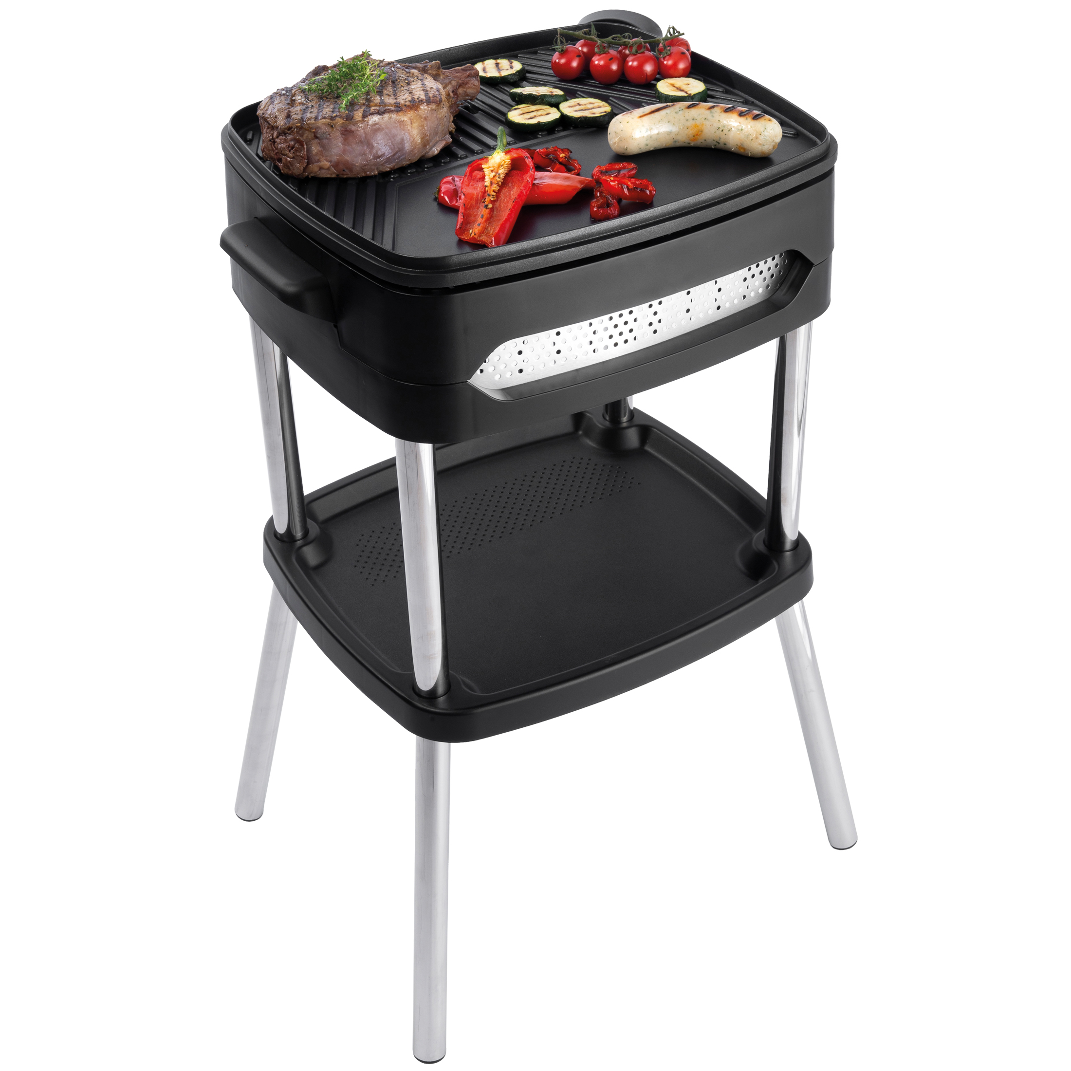 FRITEL barbecue BBQ 3256 – Elektrische bbq / Tafelgrill – Groot Grillopp. 40x36cm – 2000W – Afneembare plaat + Deksel