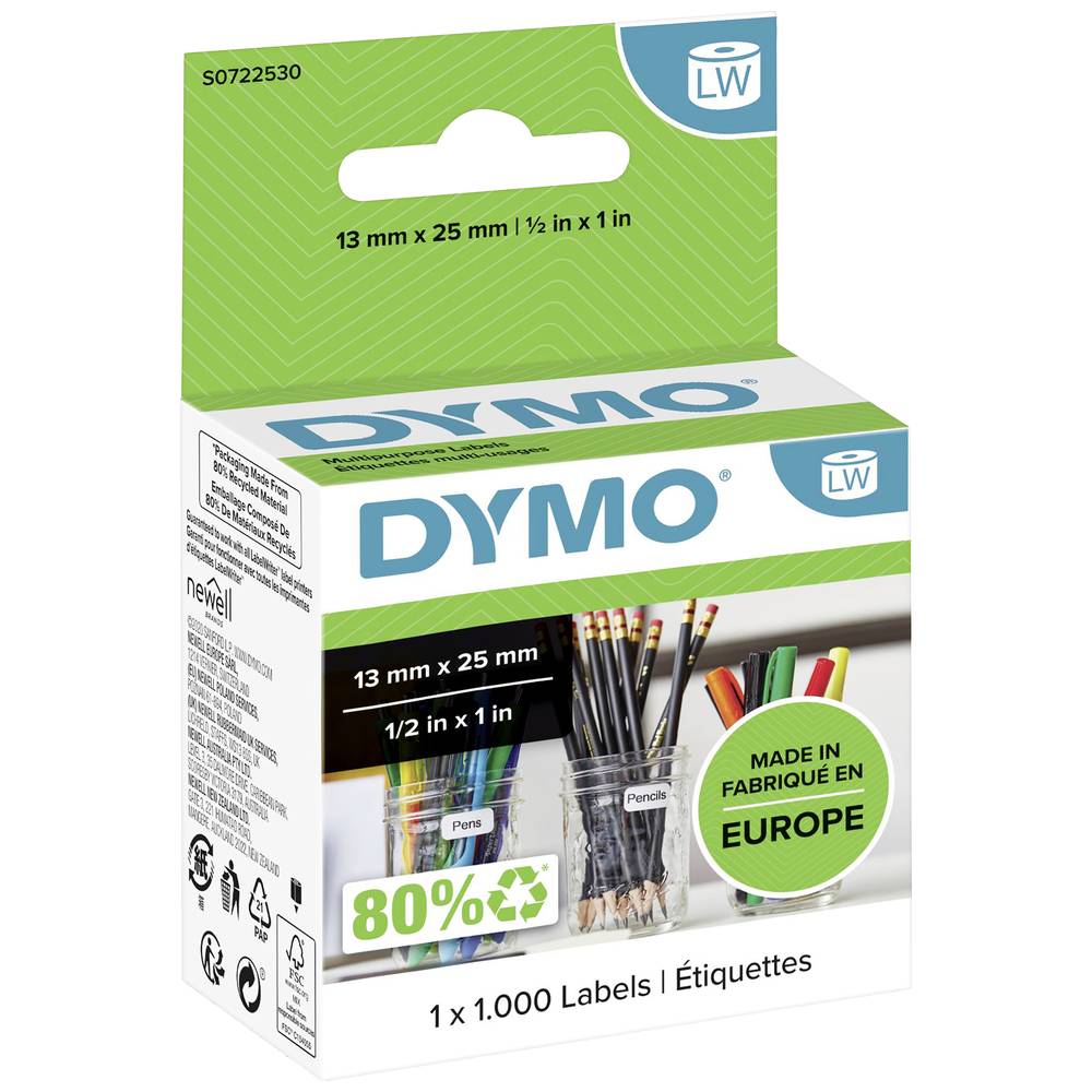 DYMO Verwijderbaar Etiket 13x25mm 1000 stuks