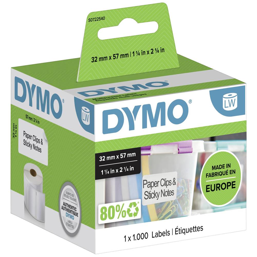 DYMO Verwijderbaar Etiket 32x57mm 1000 stuks