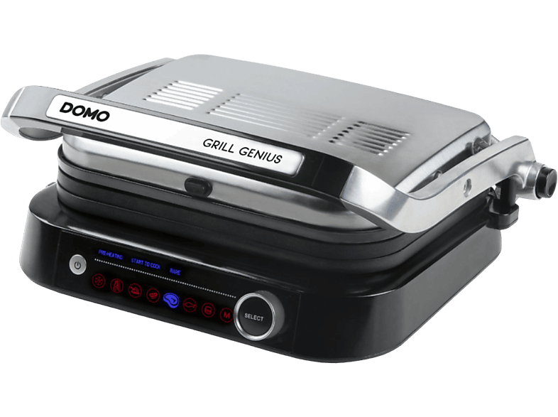 DOMO DO9249G - Digitale Contactgrill Genius - Tafelgrill/Barbecue - Met display RVS, Zwart