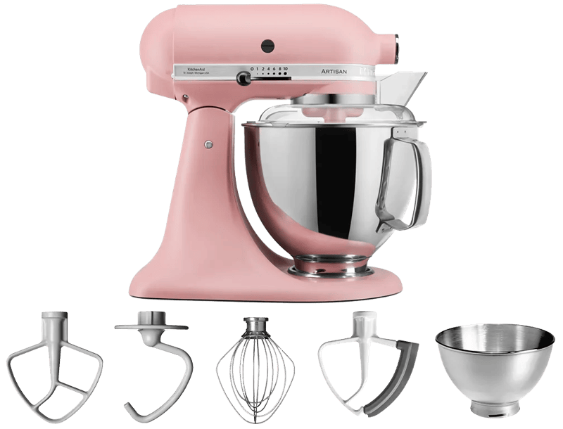 KitchenAid Keukenrobot - Artisan - Keukenrobot met 7 accessoires - 300 W - 4,8 L - Roze