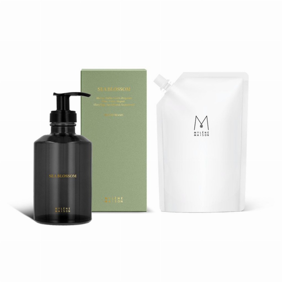 Mylène Sea Blossom Hand Wash Set | Handzeep met navulling 750 Combinatieverpakking