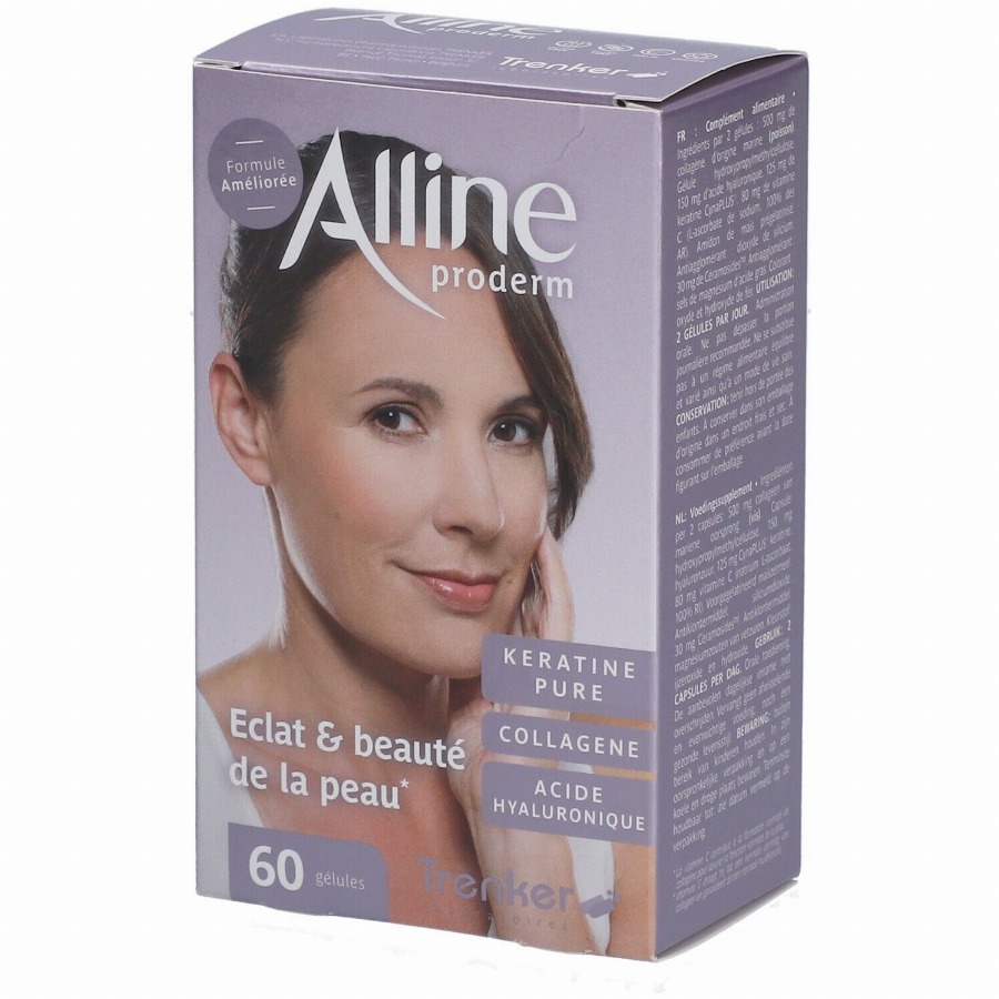 Alline proderm | Anti-Huidveroudering Met collageen - keratine hyaluronzuur Ceramosides™ 60 Capsules