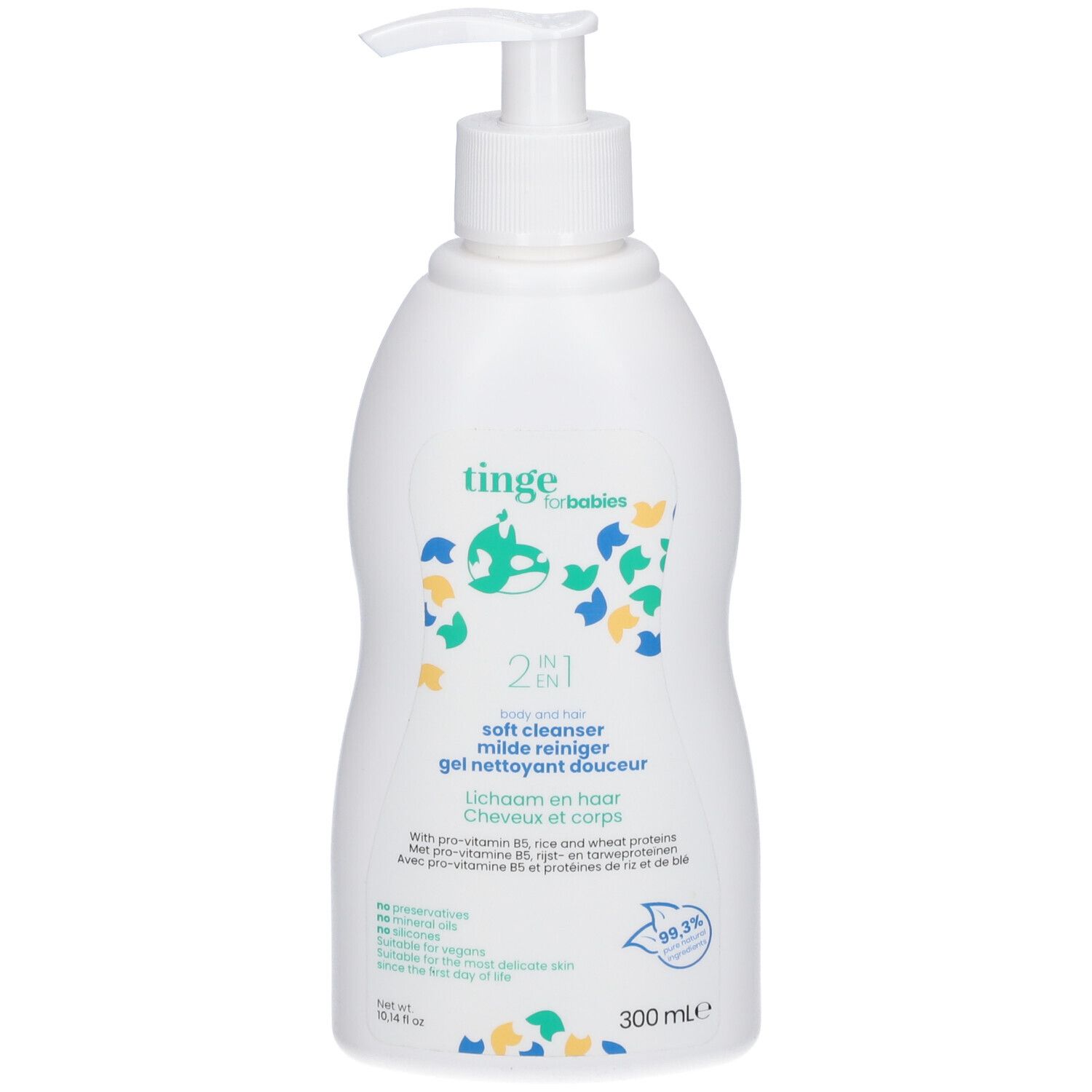 Tinge for Babies 2-in-1 Haar- & Lichaam Wasgel | Mild Reinigend Hydraterend Voor Fragiele Babyhuid 300