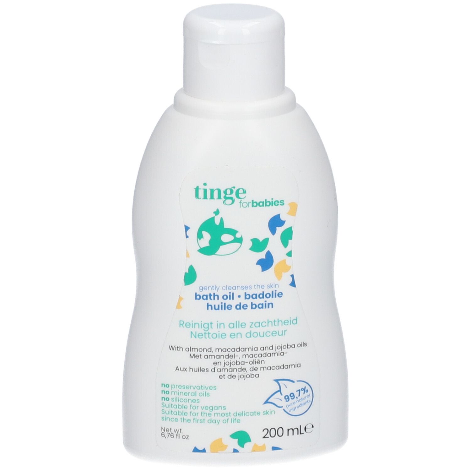 Tinge for Babies Badolie | Reinigend & Hydraterend Versterkt Huidbarrière Gevoelige Babyhuid 200