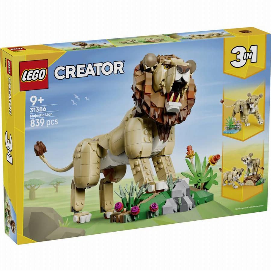 LEGO® CREATOR 31386 3-in-1 set wilde dieren: Leeuw, Löwin of 2 leeuwenjongen voor het bouwen, spelen en tentoonstellen