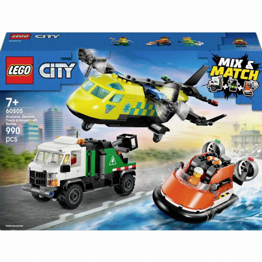 LEGO® CITY 60505 Combinatieset met vliegtuig, onderhoudswagen en luchtkussenboot (60505)