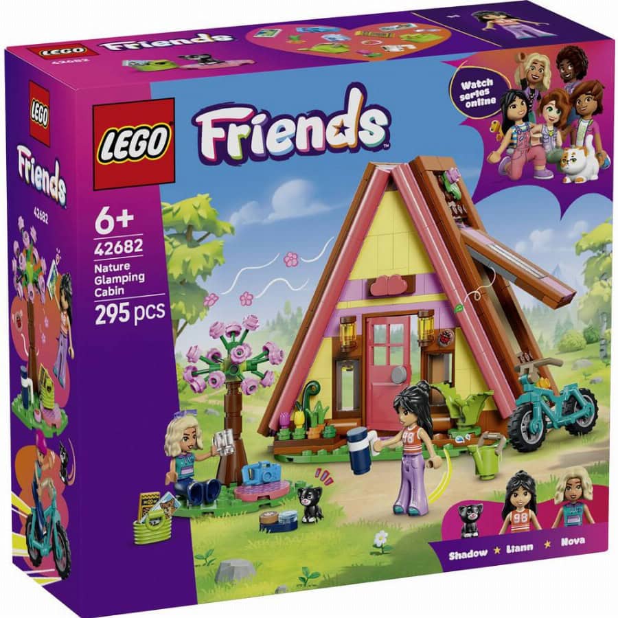 LEGO® FRIENDS 42682 Finnhütte, 2 spelfiguren en een stuk speelgoed-kapje – poppenhuis camping set voor Glamping plezier