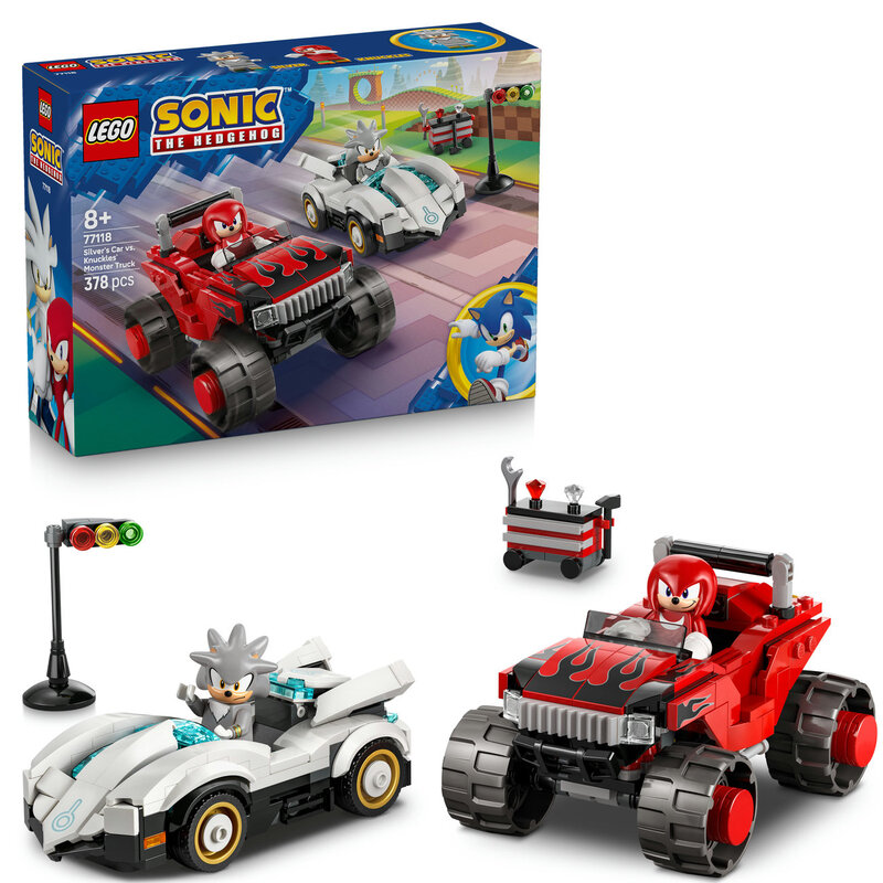 LEGO Sonic Silvers auto vs. Knuckles’ monstertruck 77118