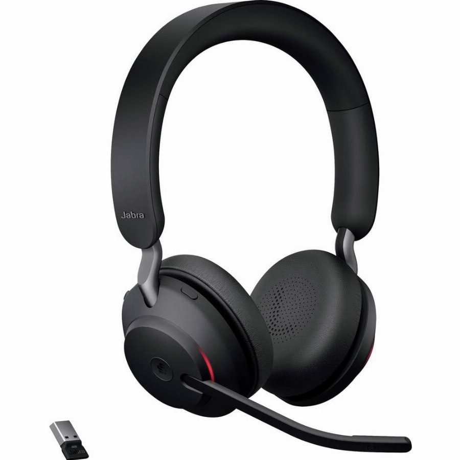 Jabra Evolve2 65 MS On Ear headset Bluetooth Stereo Zwart Volumeregeling, Indicator voor batterijstatus, Microfoon uitschakelbaar (mute) Telefoon