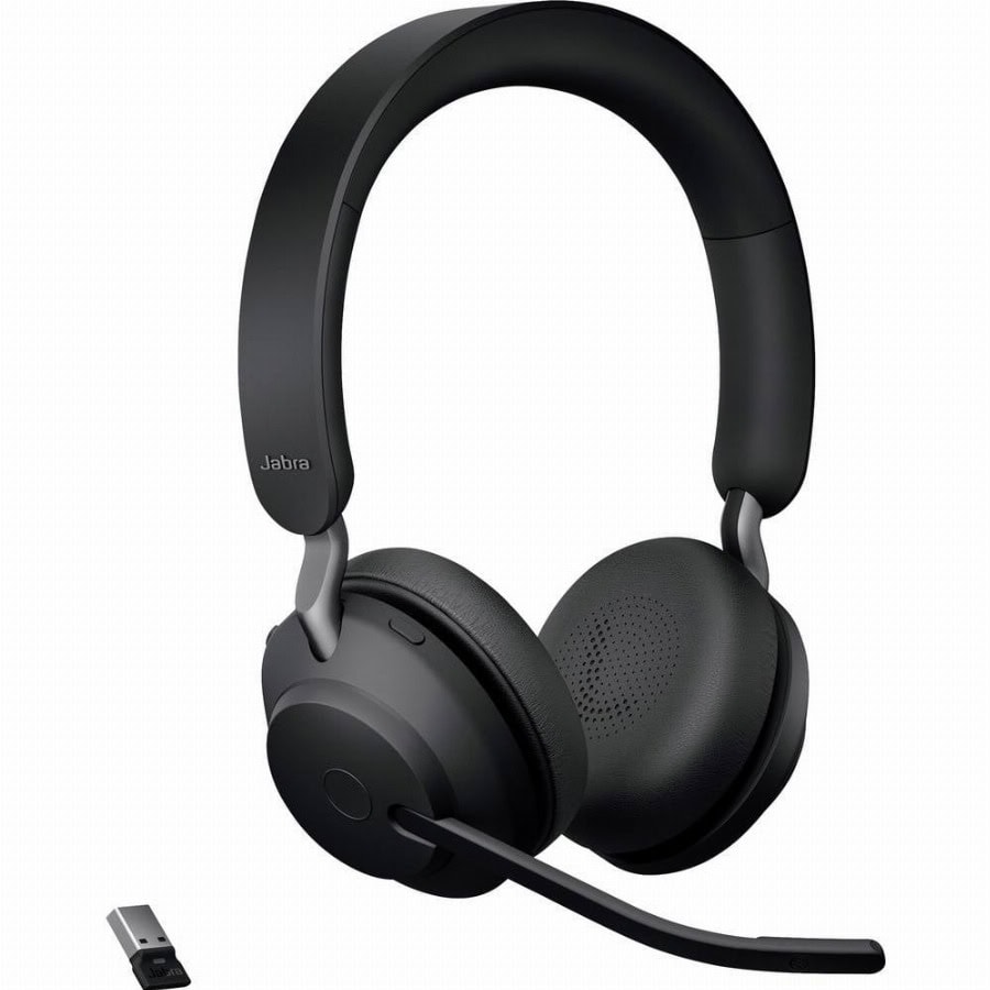 Jabra Evolve2 65 UC On Ear headset Bluetooth Stereo Zwart Volumeregeling, Indicator voor batterijstatus, Microfoon uitschakelbaar (mute) Telefoon