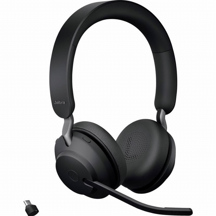 Jabra Evolve2 65 UC On Ear headset Bluetooth Stereo Zwart Volumeregeling, Indicator voor batterijstatus, Microfoon uitschakelbaar (mute) Telefoon
