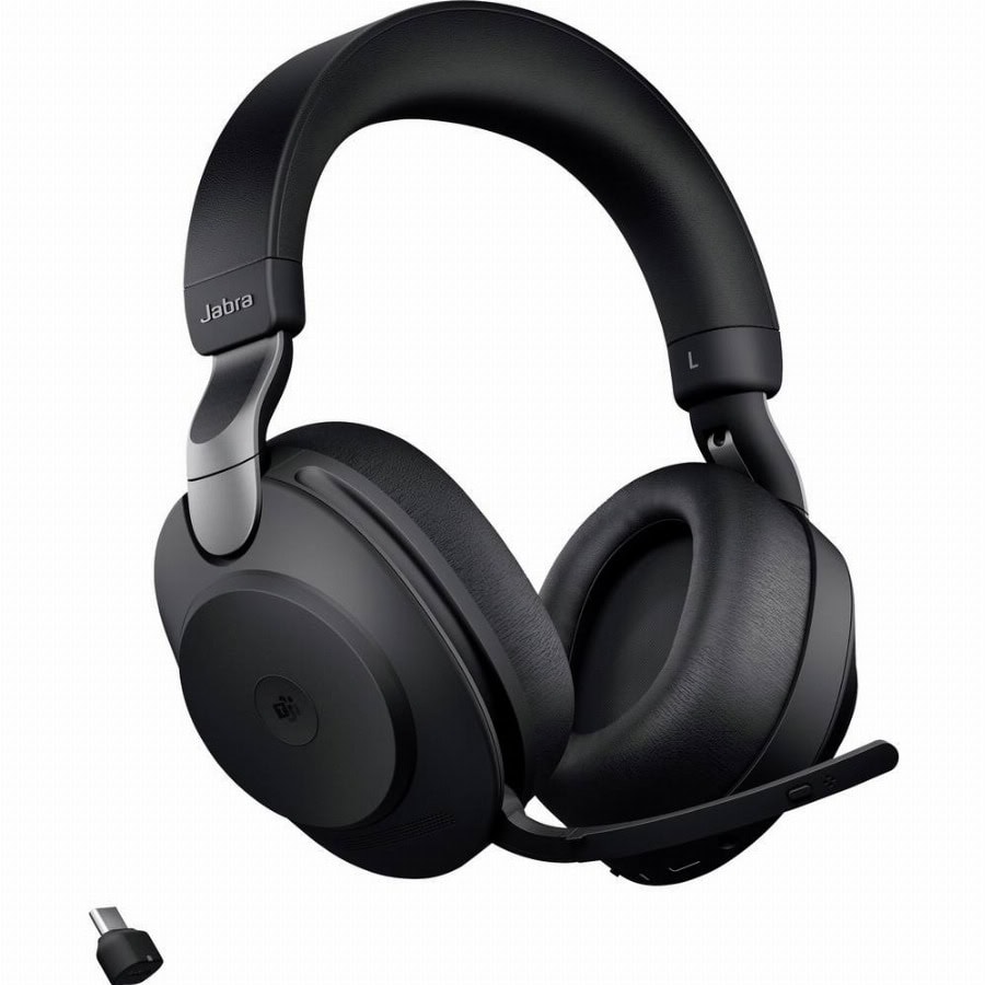 Jabra Evolve2 85 MS Over Ear headset Bluetooth, Kabel Stereo Zwart Ruisonderdrukking (microfoon) Volumeregeling, Indicator voor batterijstatus, Microfoon