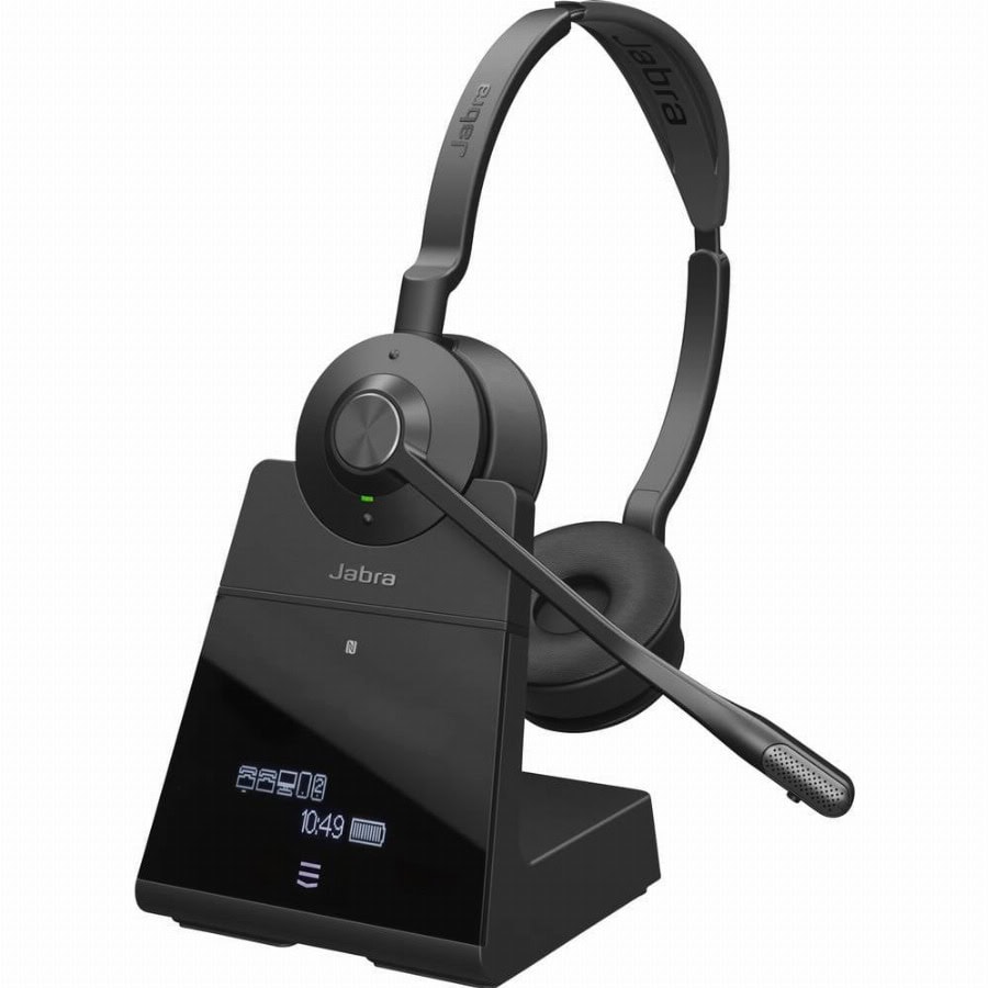 Jabra Engage 75 SE Stereo On Ear headset Bluetooth, DECT, Kabel Stereo Zwart Noise Cancelling Microfoon uitschakelbaar (mute), NFC