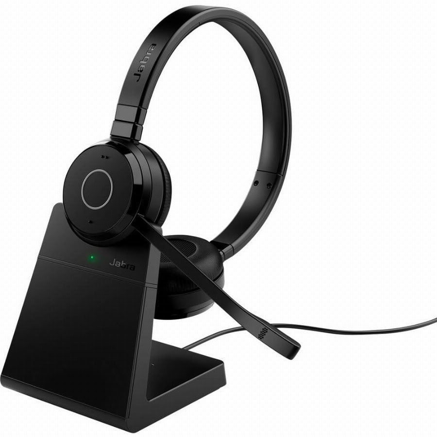 Jabra Evolve 65 TE Link390a UC Stereo On Ear headset Bluetooth Stereo Zwart Noise Cancelling Headset, Indicator voor batterijstatus Computer