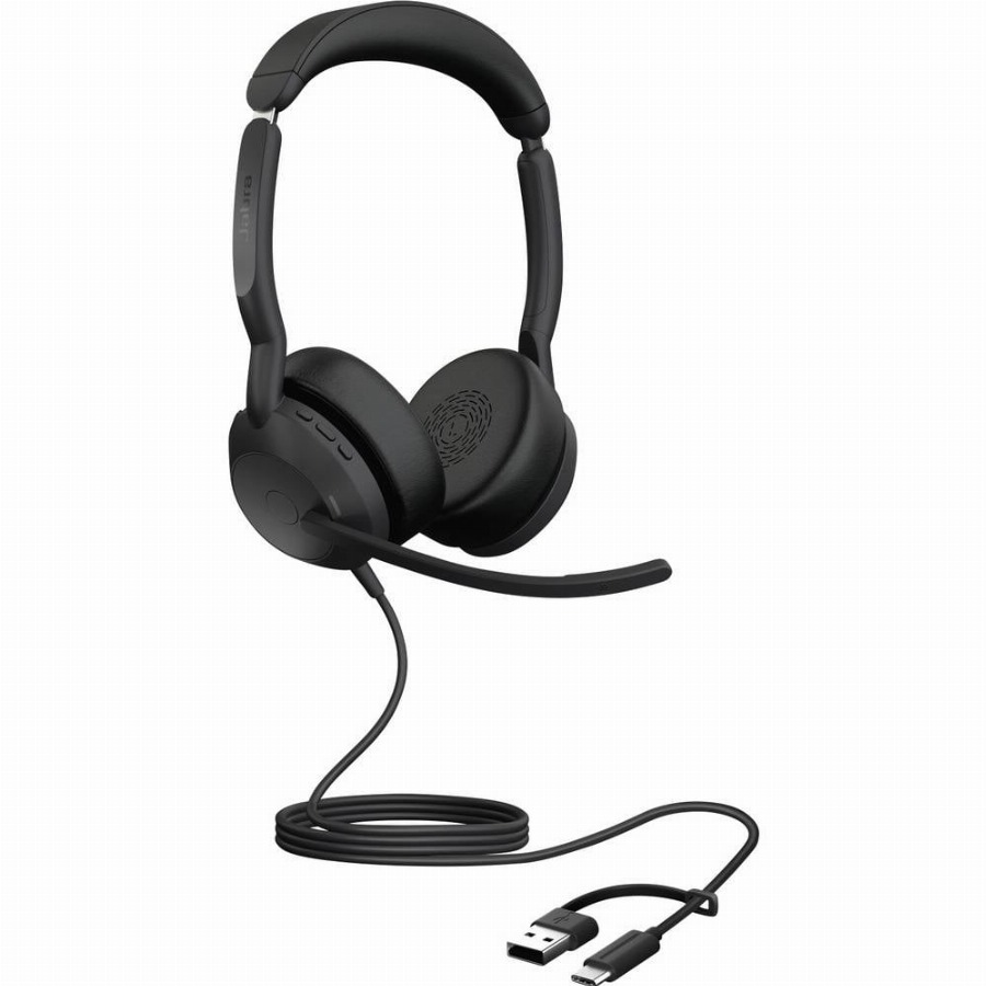 Jabra Evolve2 50 On Ear headset Kabel, Bluetooth Stereo Zwart Ruisonderdrukking (microfoon), Noise Cancelling Headset, Microfoon uitschakelbaar (mute),