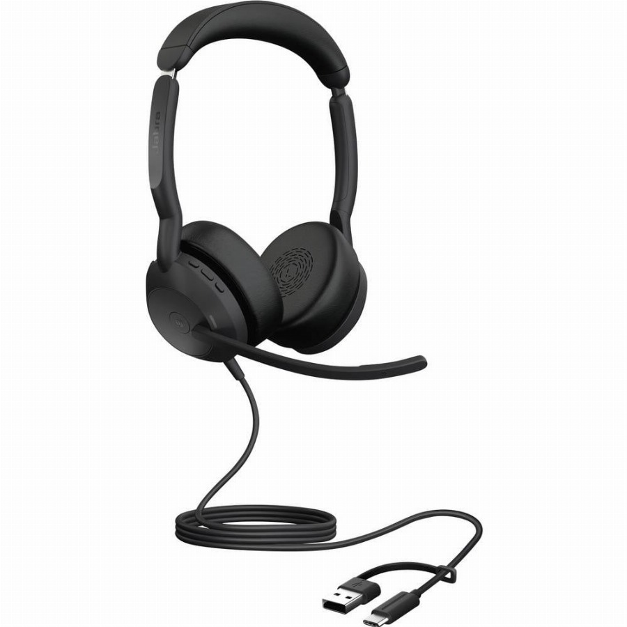 Jabra Evolve2 50 On Ear headset Kabel, Bluetooth Stereo Zwart Ruisonderdrukking (microfoon), Noise Cancelling Headset, Microfoon uitschakelbaar (mute),