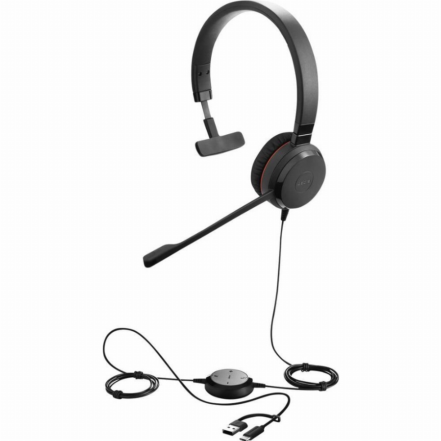 Jabra Evolve 30 II On Ear headset Kabel Mono Zwart Noise Cancelling, Ruisonderdrukking (microfoon) Headset, Volumeregeling, Microfoon uitschakelbaar (mute)
