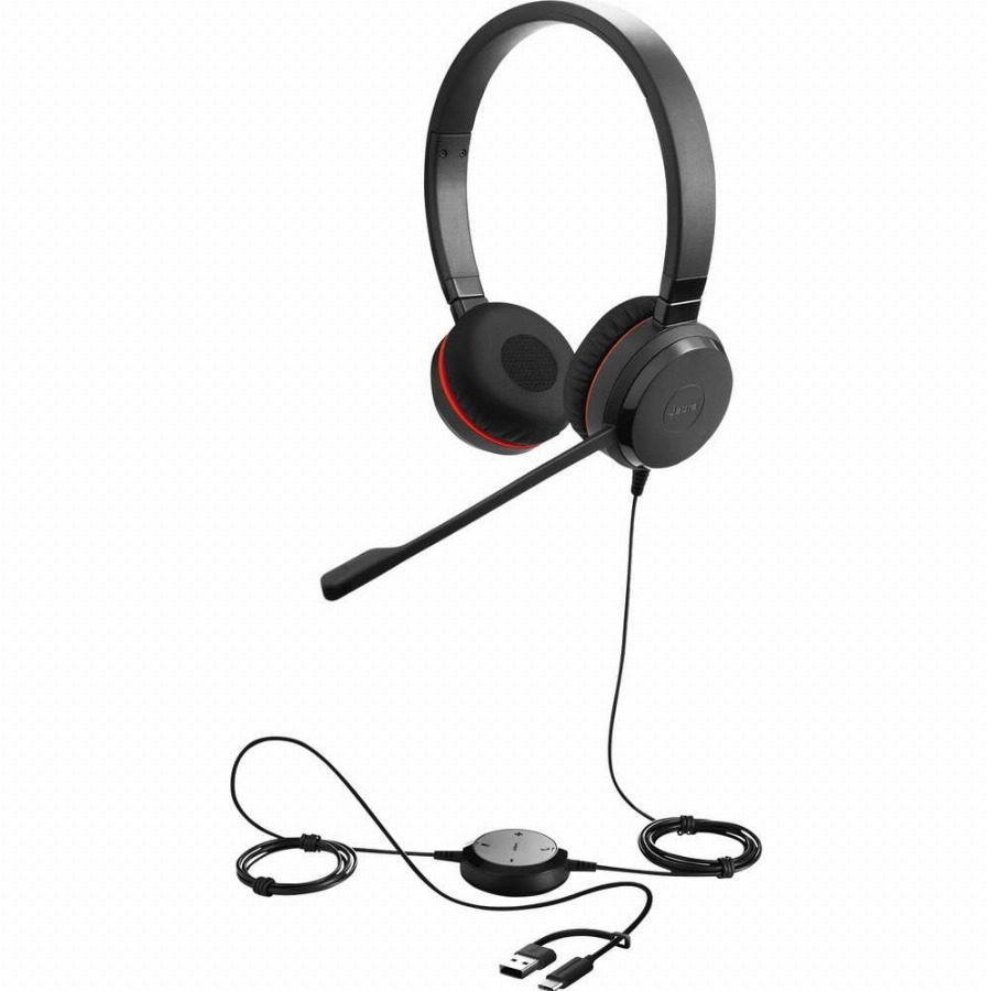 Jabra Evolve 30 II On Ear headset Kabel Stereo Zwart Noise Cancelling, Ruisonderdrukking (microfoon) Headset, Volumeregeling, Microfoon uitschakelbaar (mute)