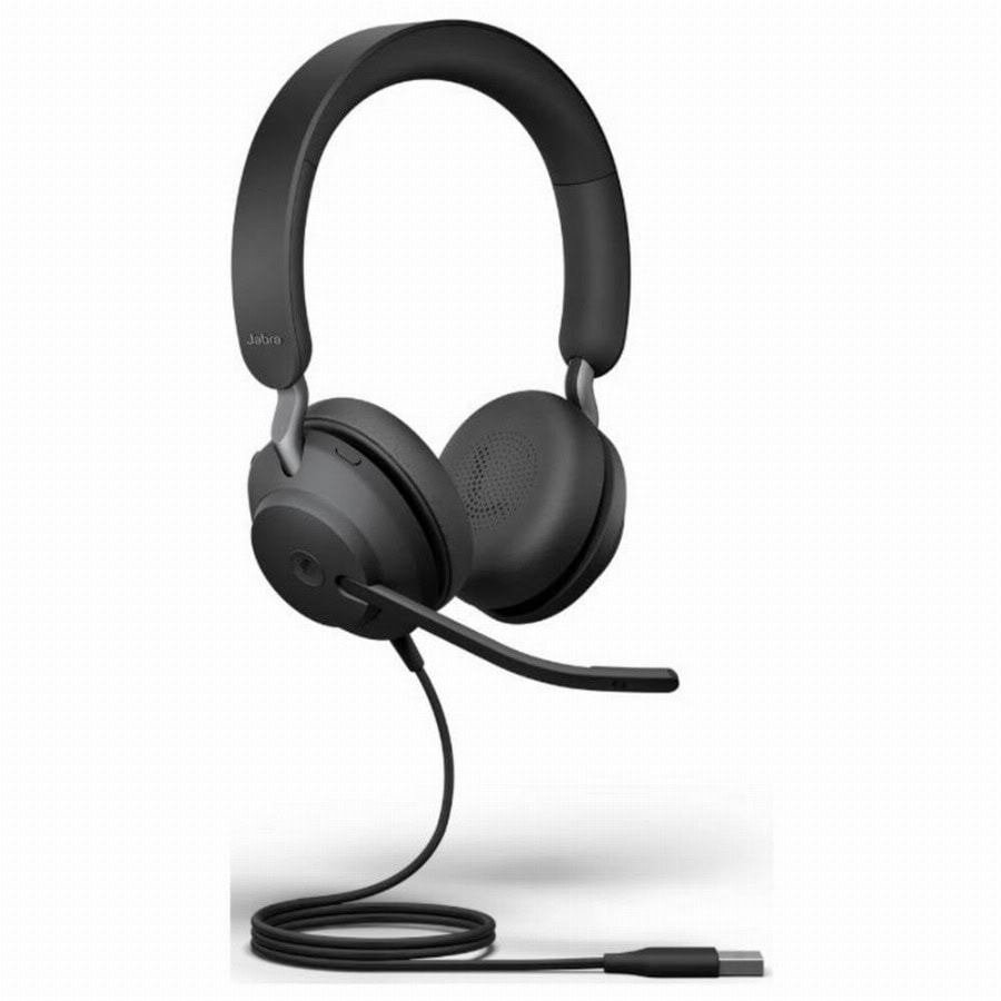 Jabra Evolve2 40 SE USB C/A MS Stereo On Ear headset Kabel Stereo Zwart Ruisonderdrukking (microfoon), Noise Cancelling Volumeregeling Computer