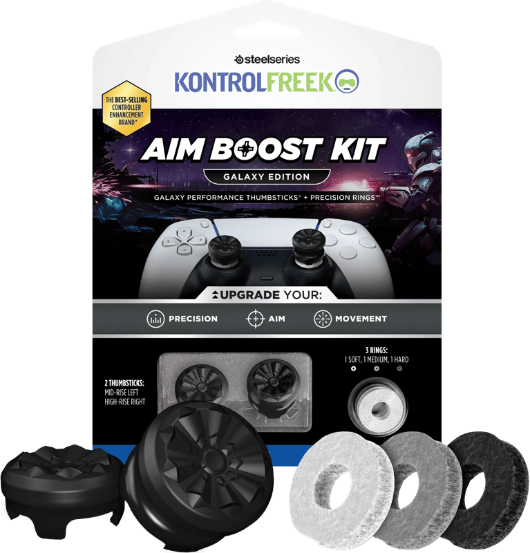 KontrolFreek Galaxy AimBoost Thumbsticks + Precision Rings Zwart PS5/PS4