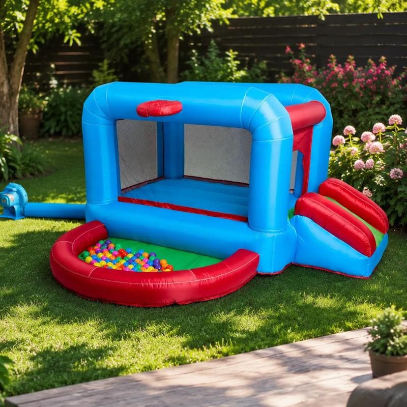 Springkussen met ballenbak – multicolor