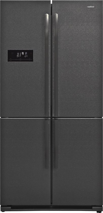 Vestfrost VR-FW916-1E0D - Koel-vriescombinatie - Black RVS - 588 Liter - ijsblokjesproductie - Maxi-Fresh filter - 0 ° compartiment - NoFrost - ION technologie