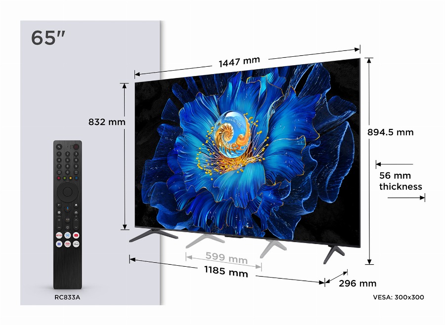 TCL C69KS 65C69KS tv 165,1 cm (65") 4K Ultra HD Smart TV Wifi Metallic