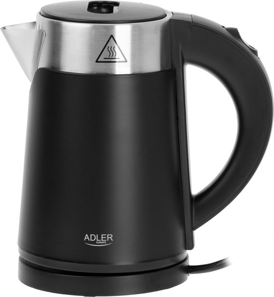 Adler AD 1372 – Zwarte elektrische waterkoker – klein formaat – 0.6 liter