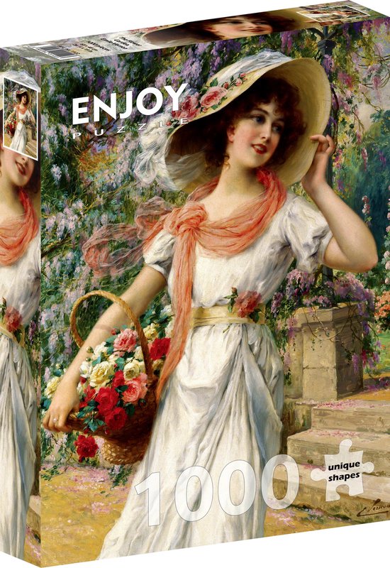 enjoy Puzzel Emile Vernon: bloementuin 1000 delen 1