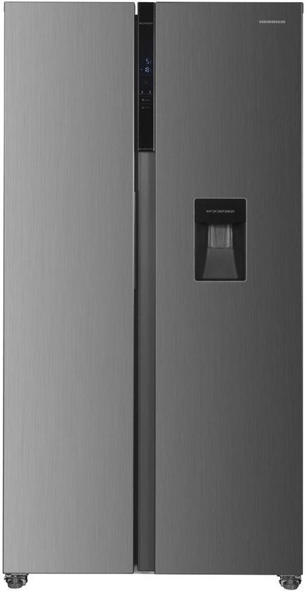 Heinner HSBS-HM439NFINVXWDD American Side-by-Side Koelkast met Waterdispenser 439 L – Smart-functie – ECO-functie – Deur-alarm – RVS – 5 Jaar Garantie