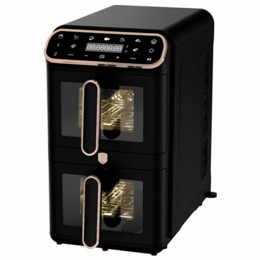BerlingerHaus BH9802 Airfryer 11 l 2460 W Anti-aanbaklaag, Heteluchtfunctie, Kijkvenster, Timerfunctie, Digitale timer, 2 gescheiden temperatuurregelaars