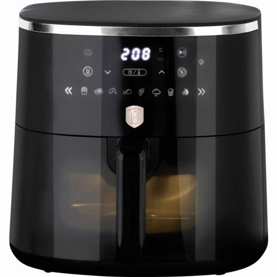 BerlingerHaus LP-BH-237 Airfryer 6.15 l 1750 W Anti-aanbaklaag, Heteluchtfunctie, Kijkvenster, Timerfunctie, Digitale timer Zwart, Rose gold