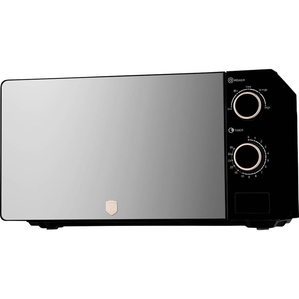 BerlingerHaus BH9900 Magnetron Zwart, Rose gold 1100 W Met handmatige temperatuursinstelling, Tikkende timer