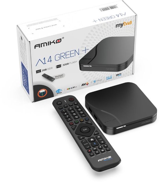 Amiko A14 Green+ 4K UHD Android Media Streaming Box