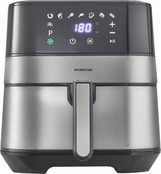 Inventum GF500HLD Airfryer XL - 5L - 8 programma's - 80-200 °C - Tot 5 personen - Zilver/Zwart
