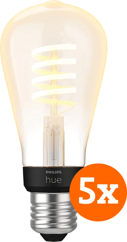 Philips Hue Filamentlamp White Ambiance Edison E27 5-pack
