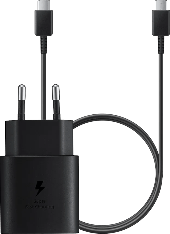 Samsung Super Fast Charging Oplader 25W + Usb C Kabel 1m Kunststof Zwart