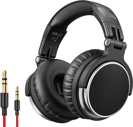 Solid DJ1 Over-ear DJ & Studio Koptelefoon – Inclusief USB-C Adapter, Microfoon & Draagtas – 3.5mm & 6.3mm Jack – Zwart