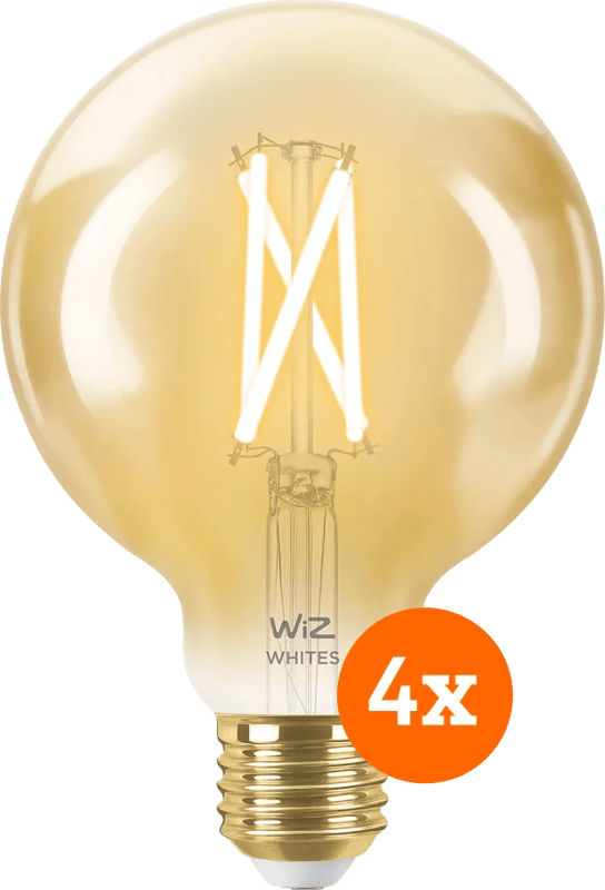WiZ Smart Filament lamp Globe 4-pack - Warm tot Koelwit Licht - E27