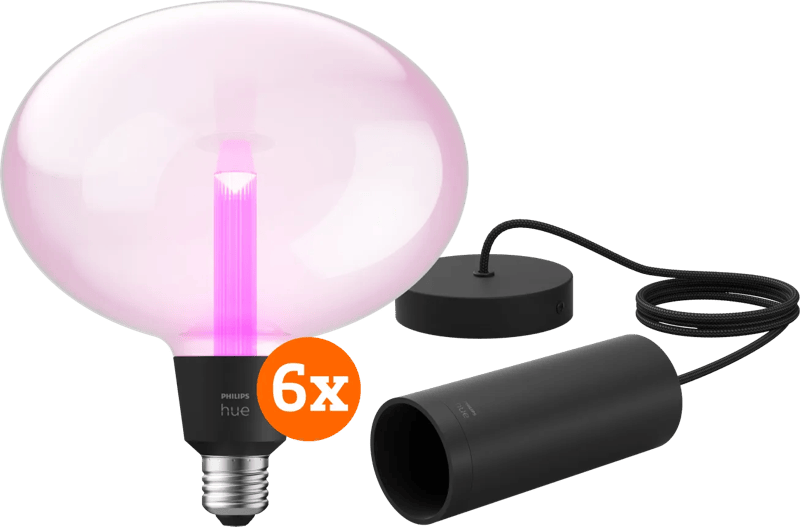 Philips Hue Lightguide Ellipse White and Color E27 6-pack + hanglampsnoer