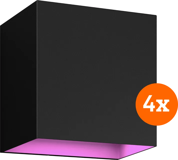 Philips Hue Resonate Downward White and Color – zwart 4-pack