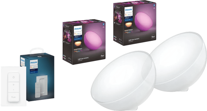 Philips Hue Go 2-pack White and Color + dimmer