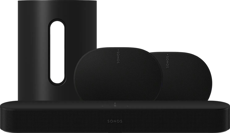 Sonos Beam Gen2 Zwart + 2x Era 300 Zwart + Sub Mini Zwart