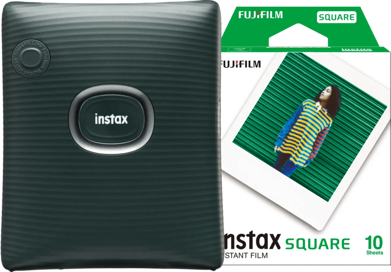 Fujifilm Instax Square Link Green + Fujifilm Instax Film Square WW1 (10 stuks)
