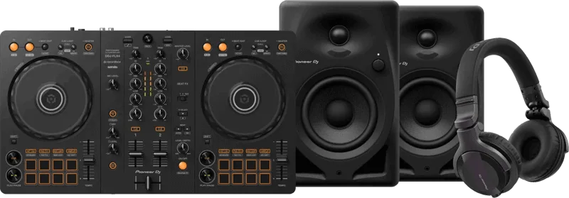 Pioneer DJ DDJ-FLX4 + Pioneer DJ HDJ-CUE1 + Pioneer DJ DM-40