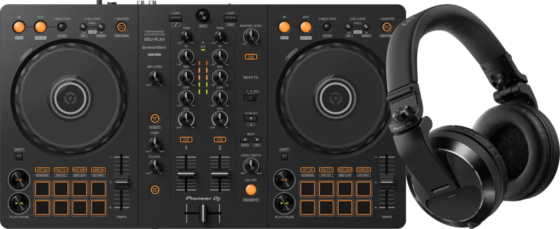 Pioneer DJ DDJ-FLX4 + Pioneer DJ HDJ-X7 Zwart