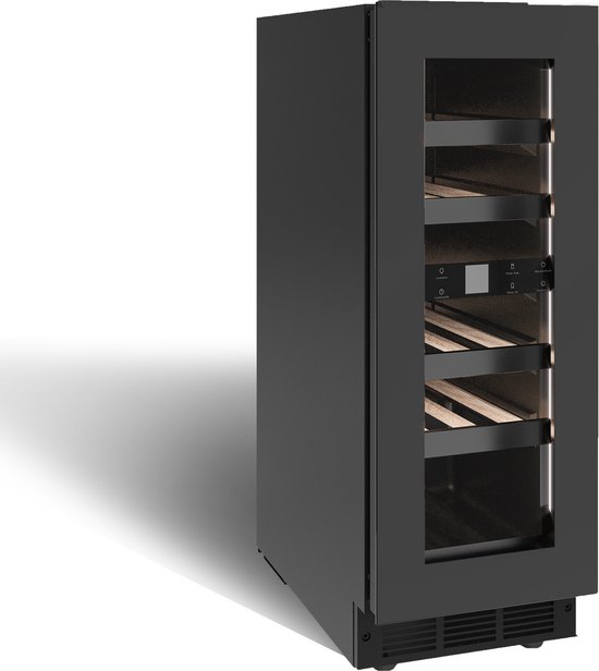 Nestor M Wijnkoelkast NWXS216FXN1 - Black RVS - 30 cm breed - 2 Zone - 16 Flessen