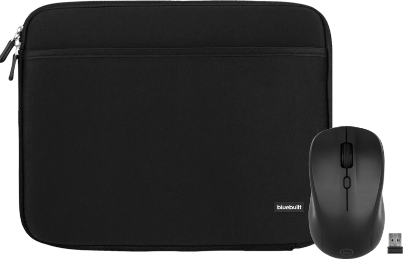 BlueBuilt Laptophoes breedte 37 cm 15-16 inch S Zwart + Nexum Draadloze muis